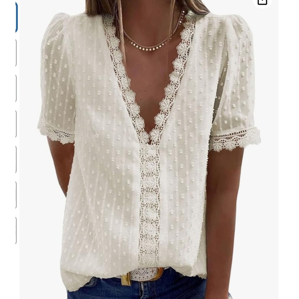 Lined Cream Lace Blouse